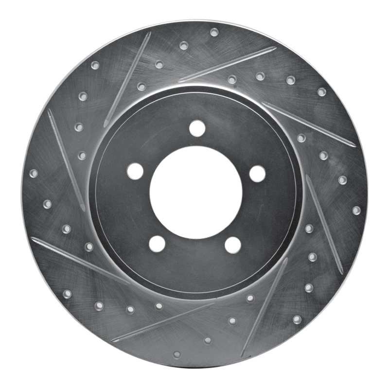 Lincoln Aviator Brake Rotor (1) - Rear Left - R1 Concepts - Drilled & Slotted - Silver - `03-`05 Lincoln Aviator Brake Rotor (1) - Rear Left - R1 Concepts - Drilled & Slotted - Silver - `03-`05